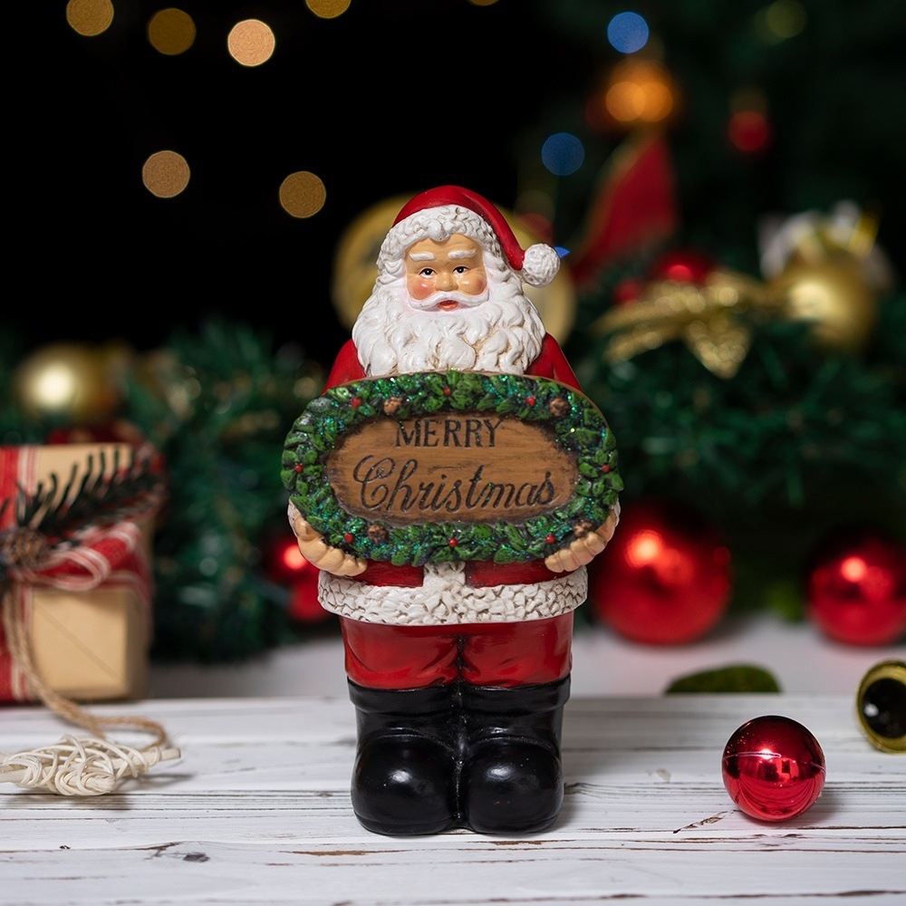 Home Xmas Decor Ideas - Weihnachtsmann, lustige Weihnachtsdekoration, Weihnachtsmann-Statue aus Kunstharz