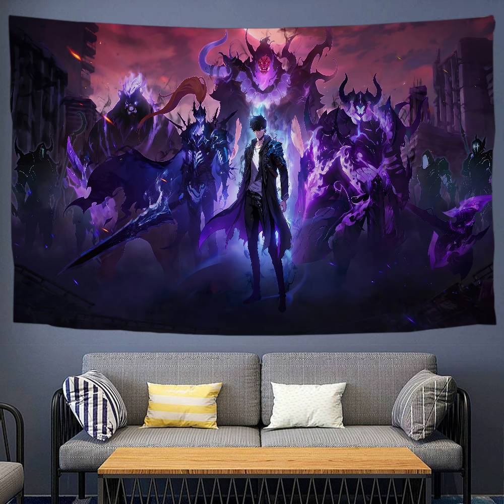 Home Decor Solo - Anime Solo Nivellierung Cartoon Tapisserie Wandbehang