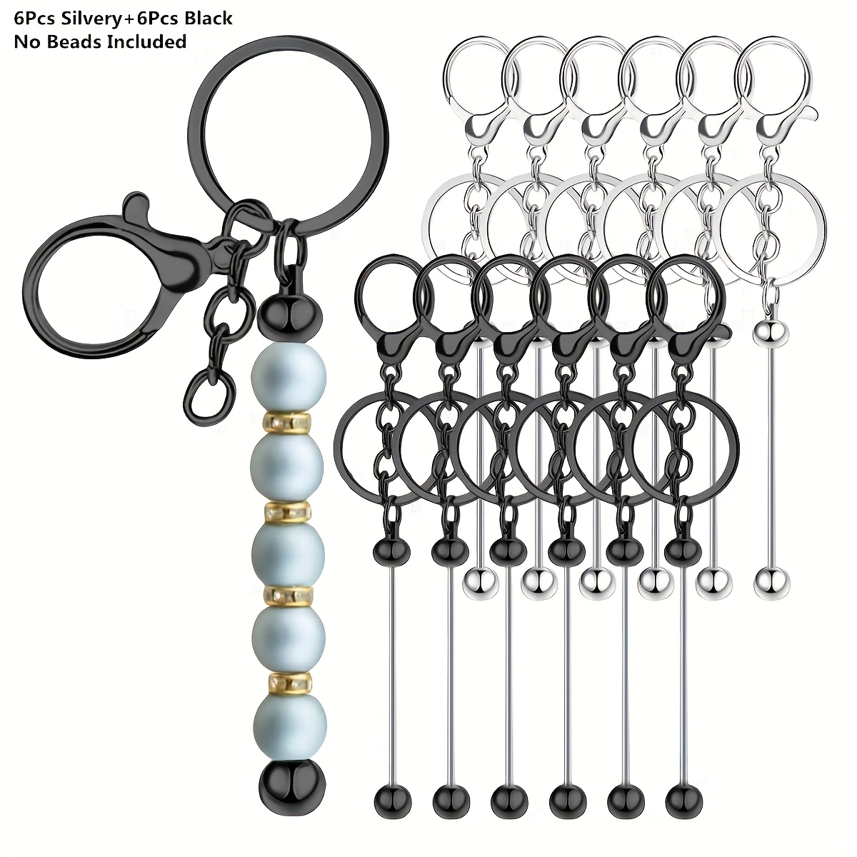 Home Decor Kit - 12er-Pack günstige, elegante Rohling-Schlüsselanhänger-Perlenstangen – stilvolles