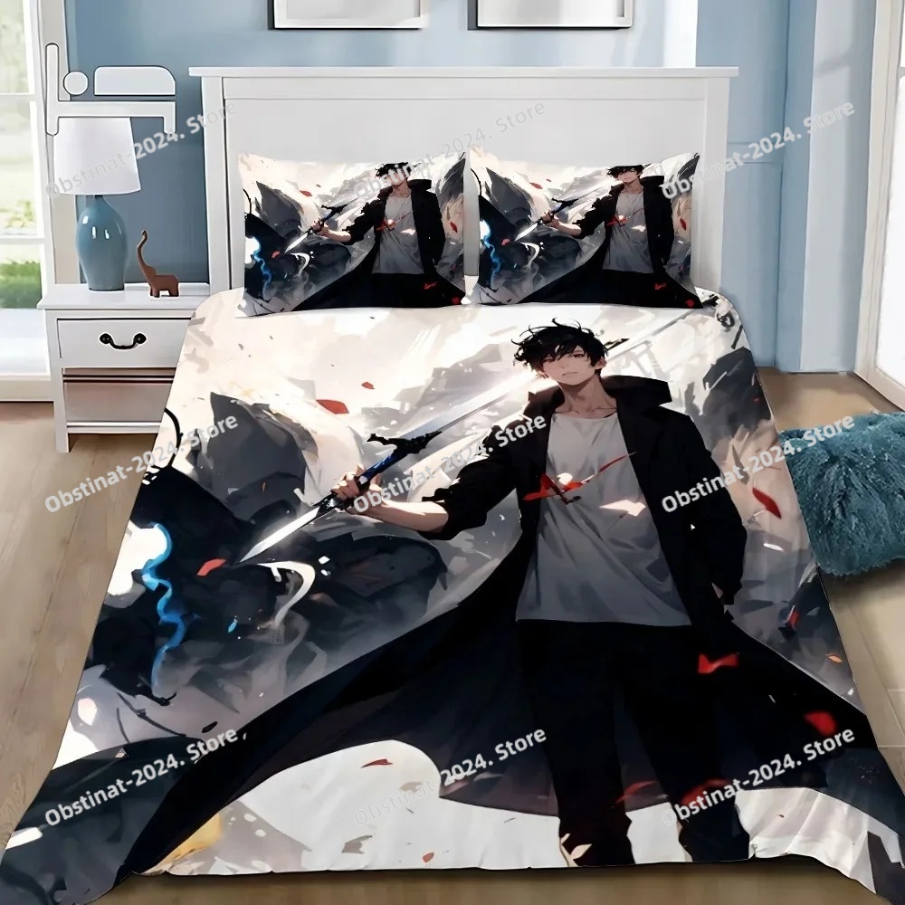 Home Decor Solo - Anime Solo Nivellierung Bettbezug Kissenbezug Bettwäsche