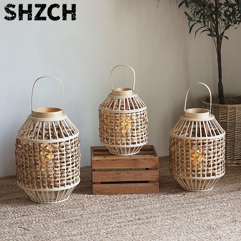 Flooring Home Decor - Retro Chinesische Strohlaterne im Antikstil Tisch-