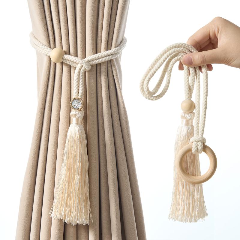 Home Decor Kit - Vorhangband im Boho-Chic-Stil, Verstellbare Baumwollschnur mit