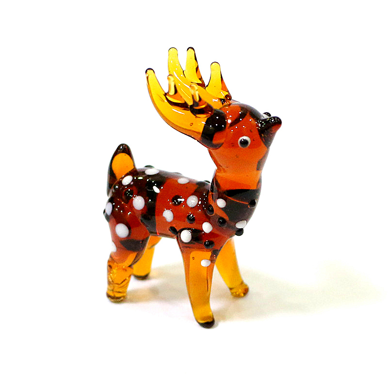 Home Xmas Decor Ideas - Maßgefertigte Niedliche Weihnachts-Hirsch-Glasfigur, Weihnachtsdekoration, Handwerksornament, Tischdekoration,