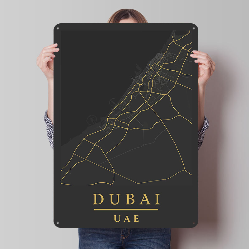 Home Decor Dubai - Dubai VAE Karten-Kunstdruck Poster Individualisiertes Retro