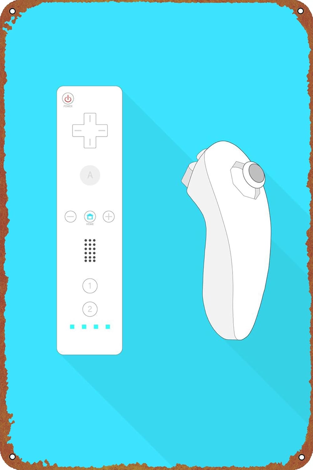 Home Decor Games Free - 1 Stück, Wii-Remotes-Spiel-Poster Metallschild Blechschild Retro-Wanddekoration