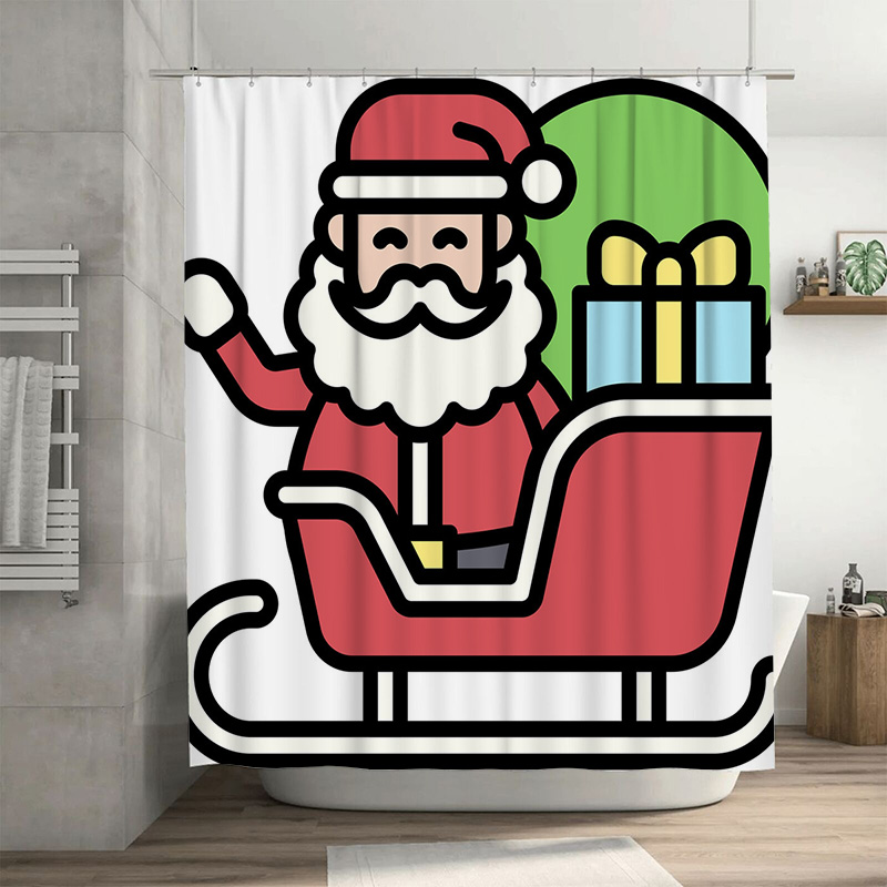 Home Xmas Decor Ideas - TU Weihnachten Weihnachtsmann Duschvorhang Festliche Feiertage