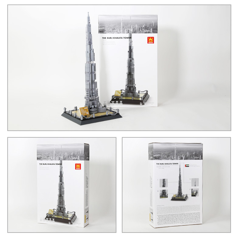 Home Decor Dubai - 555-teiliges Dubai Burj Khalifa Stadtansicht-Bausteinset Kreatives