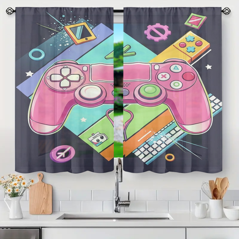 Home Decor Youtube Videos - Gaming-Videospiele-Controller Vorhang-Dekoration für Männerhöhle Jungenzimmer Fensterdekoration