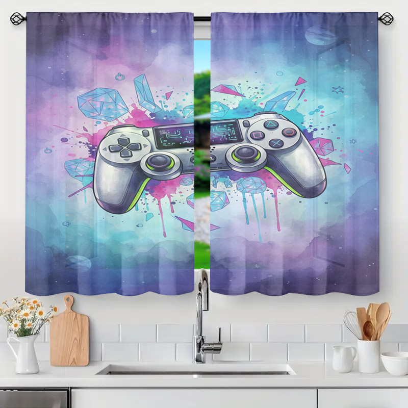 Home Decor Youtube Videos - Lebendiger Video-Spiel-Controller-Vorhang, abstrakte ästhetische Fensterjalousien, Lichtfilter-Dekoration