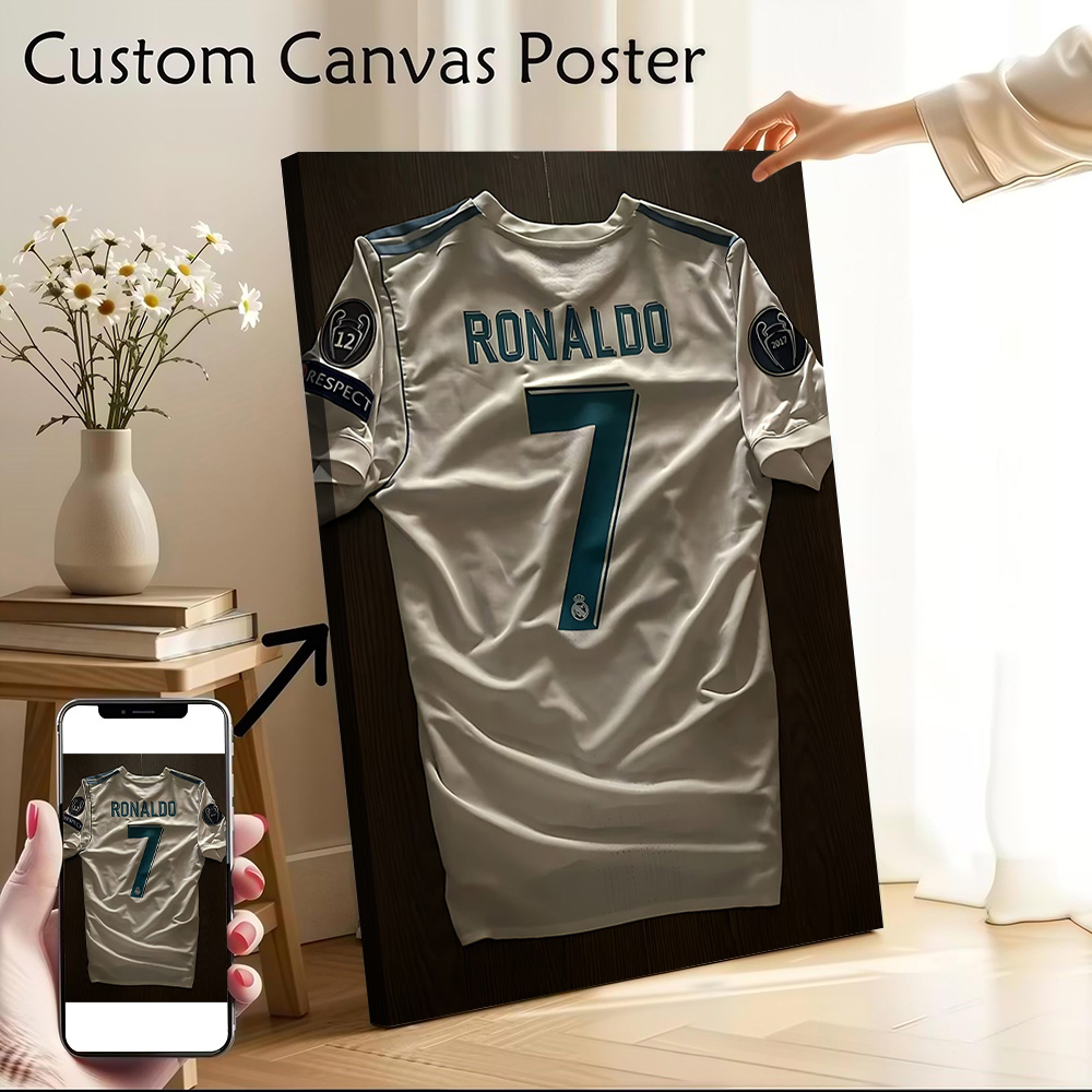 Home Decor Kit - 17/18 Kit Ronaldo bedrucktes Leinwandposter, personalisierte