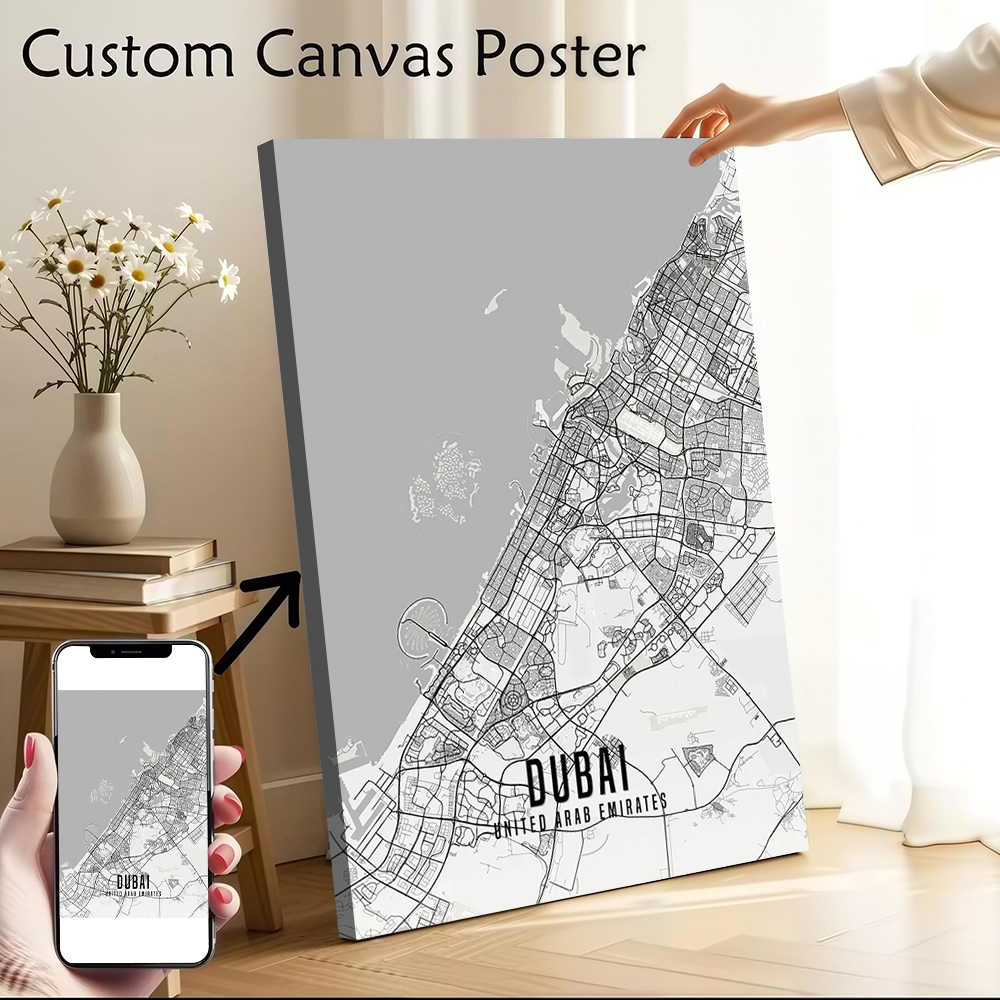 UAE Dubai Stadtplan Poster Lei – Home Decor Dubai Bewertung und Preis