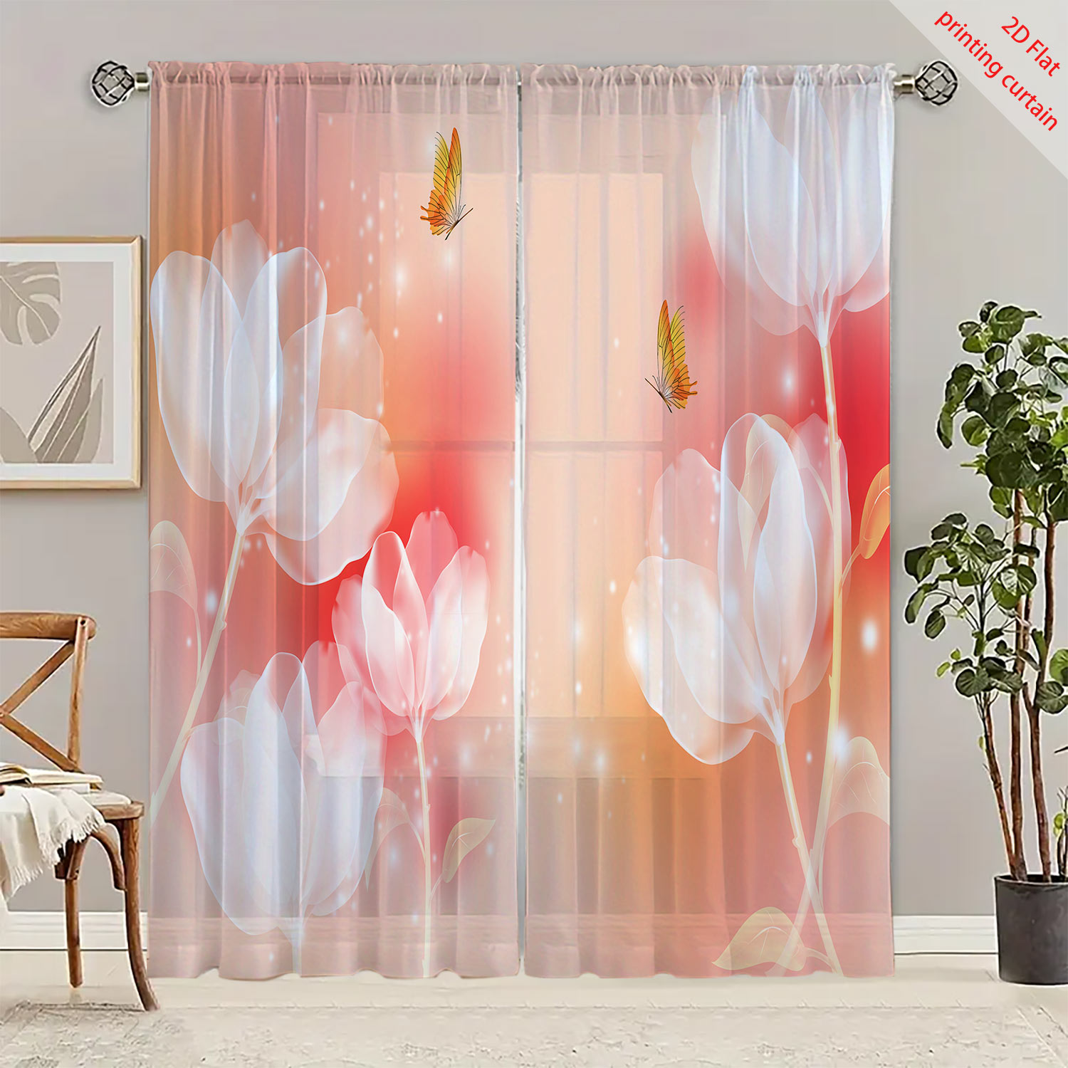 Lila Blumen Bedruckter Transpa – Home Decor Youtube Bewertung und Preis