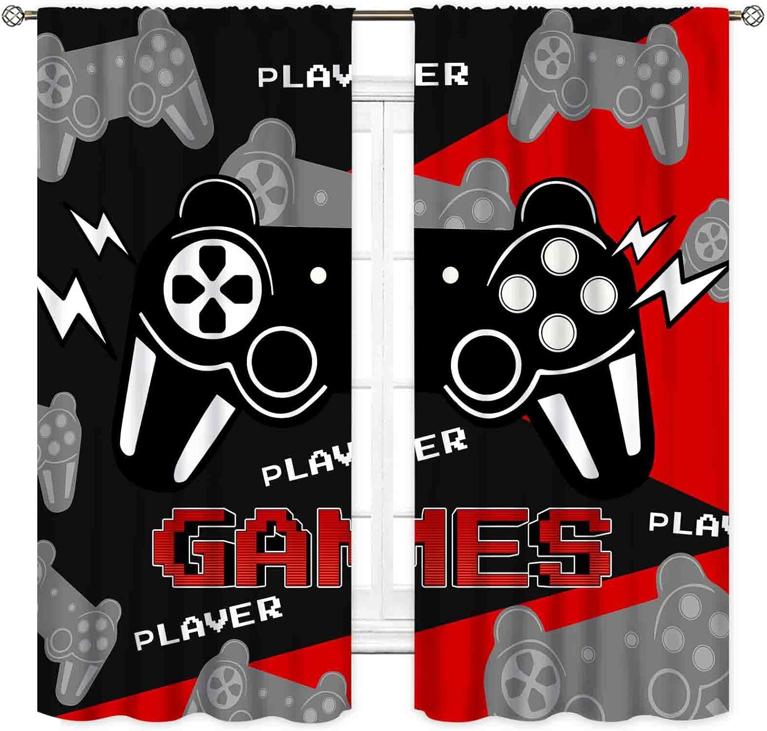 Schwarz-Rote Gaming-Vorhänge,  – Home Decor Youtube Videos Bewertung und Preis