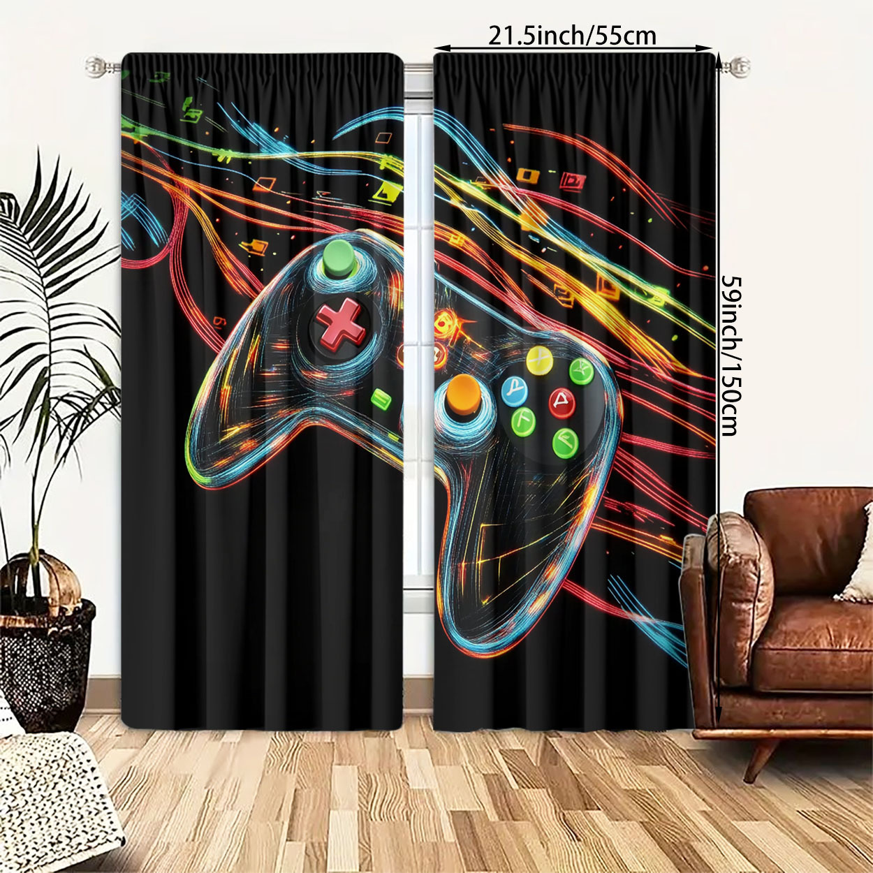 Neon-Gaming-Controller Vorhang – Home Decor Youtube Videos Bewertung und Preis